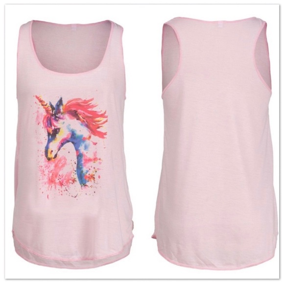 🦄 Pink Unicorn Racerback Tank 🦄 - Picture 1 of 2